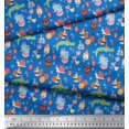 thumbnail image 3 of Soimoi Polyester Crepe Fabric Balloon & Cute Animals Kids Decor Fabric Printed Yard 42 Inch Wide, 3 of 3