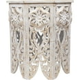 thumbnail image 3 of Northlight 18" Antique White and Brushed Gold Carved Octagonal Side Table, 3 of 5