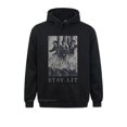 thumbnail image 2 of Sudadera con capucha para hombre, con estampado de ocultismo, permanecer encendido, Satanás, diablo, infierno, impío, anticristo, bruja, fitness, DÍA DE SAN VALENTÍN, manga, corte ajustado, 2 of 5