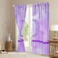 thumbnail image 3 of Manfei Purple Bow Butterfly Black Out Curtains for Children Kids Teens,Letter Monogrammed Initial D Curtains Pack of 2 (42x63 Each),Bling Glitter Bedroom Curtains,Graffiti Splash Home Decor, 3 of 6