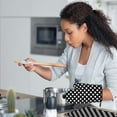 thumbnail image 6 of Black White Polka Dots Oven Mitts Pot Holders Set of 2, Kitchen Heat Resistant Hot Pads for Women Men Cooking BBQ Baking, 6 of 6