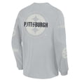 thumbnail image 5 of Men's Fanatics Gray Pittsburgh Steelers Oversized Type Play Long Sleeve T-Shirt, 5 of 5