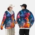thumbnail image 4 of Lsque Modern Art Red And Blue Colors UPF 50+ Lightweight Sun Protection Men's Women's Long Sleeve Shirt, Hoodie Performance -3X-Large, 4 of 9