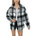 thumbnail image 2 of Women's Gameday Couture  Gray New England Revolution Fieldside Fun Plaid Button-Up Long Sleeve Overshirt, 2 of 3