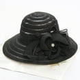 thumbnail image 6 of SPRING PARK Women Foldable Kentcky Derby Church Hat Organza Flower Wedding Tea Party Fascinator Hat Wide Brim Sun Hat, 6 of 8