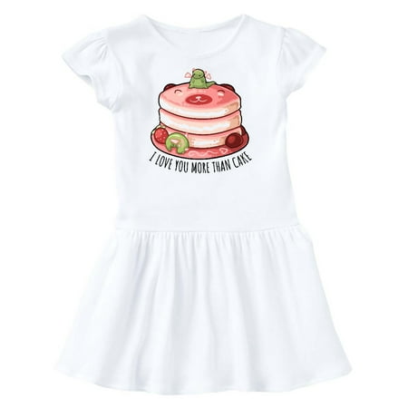

Inktastic I Love You More Than Cake with Cute Dragons on Cake Gift Toddler Girl Dress