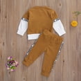 thumbnail image 4 of Bagilaanoe 2Pcs Toddler Baby Girl Boy Long Pants Set Letter Print Long Sleeve Sweatshirt Pullover Tops + Sweatpants 6M 12M 18M 24M 3T 4T Kids Casual Sweatsuits, 4 of 8
