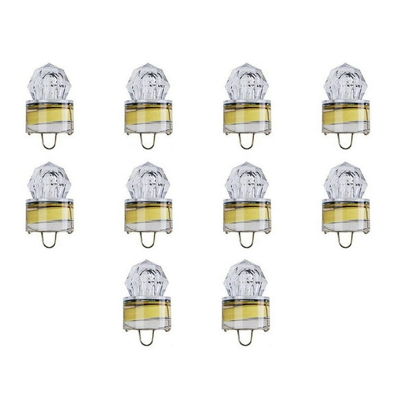 Mini LED Waterproof Fishing Bait Light Waterproof Fishing Bait Light Deep Drop Underwater Fish Lure Lamp Lights,E,10 * LED Deep Drop Light