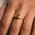 thumbnail image 3 of Vintage Cluster Citrine Engagement Ring, Hexagon Cut Gemstone Bridal Ring, Bezel Engagement Ring, Women Delicate Jewelry Gift For Her, 3 of 3