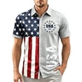 thumbnail image 4 of Fabrcox 1776-2026 USA 250th Anniversary Shirt Button Up Flag Print Patriotic T Shirts for Men Freedom Independence Day July 4th Shirts for Men Gray XXL, 4 of 5