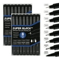thumbnail image 2 of Creative Mark Ultimate Fine Line Drawing Pens Super Black, Permanent, Waterproof, & Acid-Free Assorted Tips and Large Brush Pen - [Fineliners and Sketch Set of 8 - 2 Pack], 2 of 7