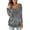 Gray, variant on Aloohaidyvio Tops for Women,Women Fashion Summer Fold Printed Regular Long Sleeves V Neck Button Top
