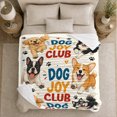 thumbnail image 5 of Dog Joy Club Grid Playful Pup Art, Playful Pet Portrait Pattern, Warm Flannel Blanket for Living Room and Reading Nook, Dog Lovers Christmas Gift, Pet Lover Home Decor, 5 of 9