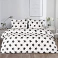thumbnail image 6 of Microfiber Queen Duvet Cover Set, 3 Pieces Ultra Soft Stars Printed Comforter Cover Set with Zipper Closure and Corner Ties, Black and White, 6 of 6