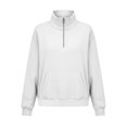 thumbnail image 6 of yardsong Women's Half Zip Sweatshirts Quarter Zip Fleece Pullover Sweatshirt Oversized Tops with Collar Long Sleeve Sweat Shirt White,XXXL, 6 of 9