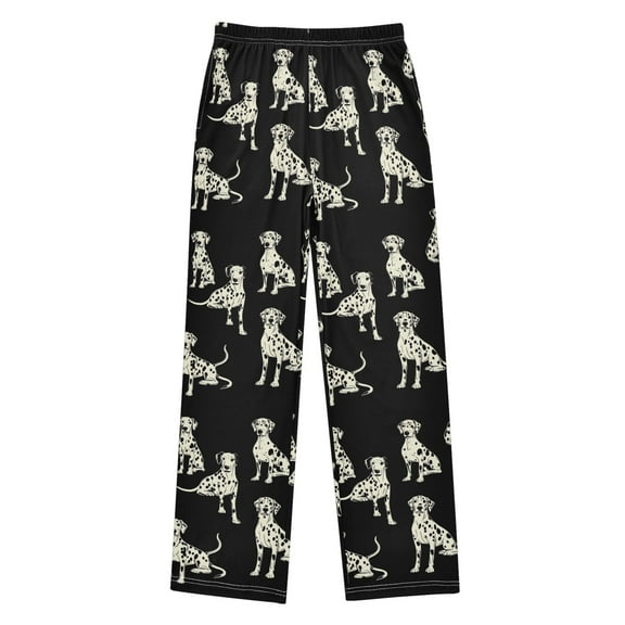 Kids' Pajama Pants Soft Relaxed Fit Sleep Pants Lounge Pants with Pockets White Dalmatian Dogs Small