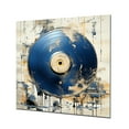thumbnail image 2 of Designart "White and blue Vinyl Record Melody In Blue and Beige"Vinyl Records Metal Wall Art Blue Modern Living Room Wall Art, 2 of 6
