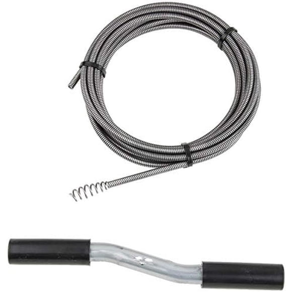 Master Plumber 10150 EF Tarière de Vidange en Acier Galvanisé de 15 Pieds, Fil à Ressort en Acier de 1/4 Po d'Épaisseur, Débouche et Désobstrue les Petits à Moyens Drains Domestiques