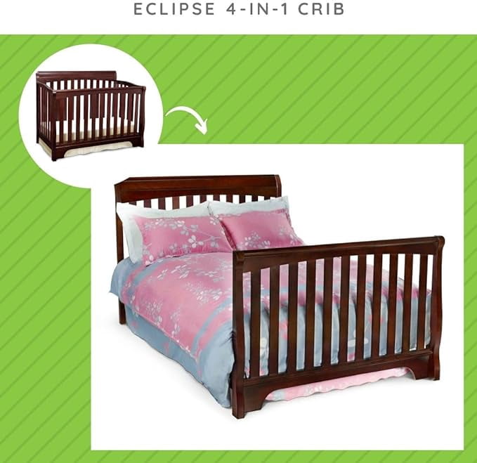 Full-Size Conversion Kit Bed Rails #0050 for Delta Children Cribs (Black Cherry Espresso - 607)