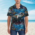 thumbnail image 2 of Fotbe Ocean Coral Turtle Camisa Hawaiana para Hombre Unisex – Camisa Casual de Verano con Botones de Manga Corta de Algodón y Lino,XX-Large, 2 of 7