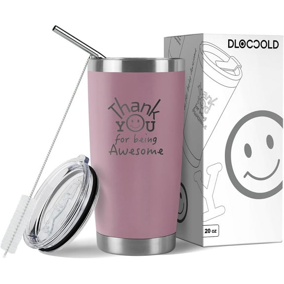 Thank You for Being Awesome 20oz Tumbler, Thank You Gifts, Inspirational Gifts for Employees, Coworkers, Teachers, Friends, Employee Appreciation & Administrative Day Gifts, Light Purple