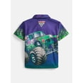 thumbnail image 6 of Monster Jam Grave Digger Toddler Boys Button Shirt with Short Sleeves, Sizes 12M-5T, 6 of 7