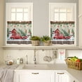 thumbnail image 4 of Christmas Kitchen Curtains and Valances Set, Farm Red Truck Window Treatments Tiers Winter Holiday Snowman Semi Sheer Half/Short Curtains for Small Windows Cafe /Living Room/ Bedroom 54x 36 in, 4 of 5