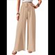 thumbnail image 2 of Pantalones de Salón de Pierna para Mujer, Cintura Alta, Ajustables, con Nudo de Lazo, Holgados. Albaricoque S, 2 of 10