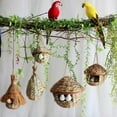 thumbnail image 4 of Straw Bird House Natural Handmade Hanging Bird Hut Woven Bird Nest for Outside, 4 of 10