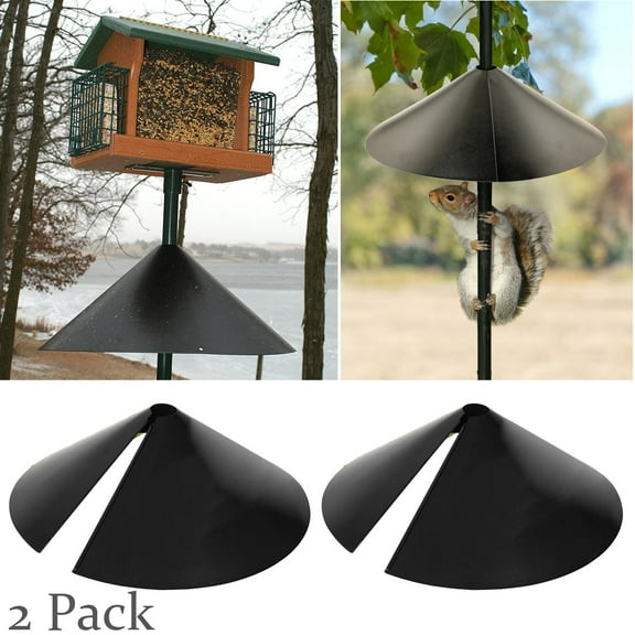 Pack of 2 Wrap Around Squirrel Proof Baffle, Squirrel Baffle for Bird Feeder Pole, Stop Stealing Bird Feed Guard, Protecting Outside Pole Bird Feeders and Bird Houses