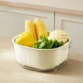 thumbnail image 1 of Danhjin Washed Vegetable Blue Kitchen Supplies Washing Basket Double Layer Basket Serving Tray, 1 of 3