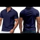 thumbnail image 3 of Camisa Casual de Corta para Hombre - Colección de Colores Lisos - Verano 2025 Azul Marino XL, 3 of 7