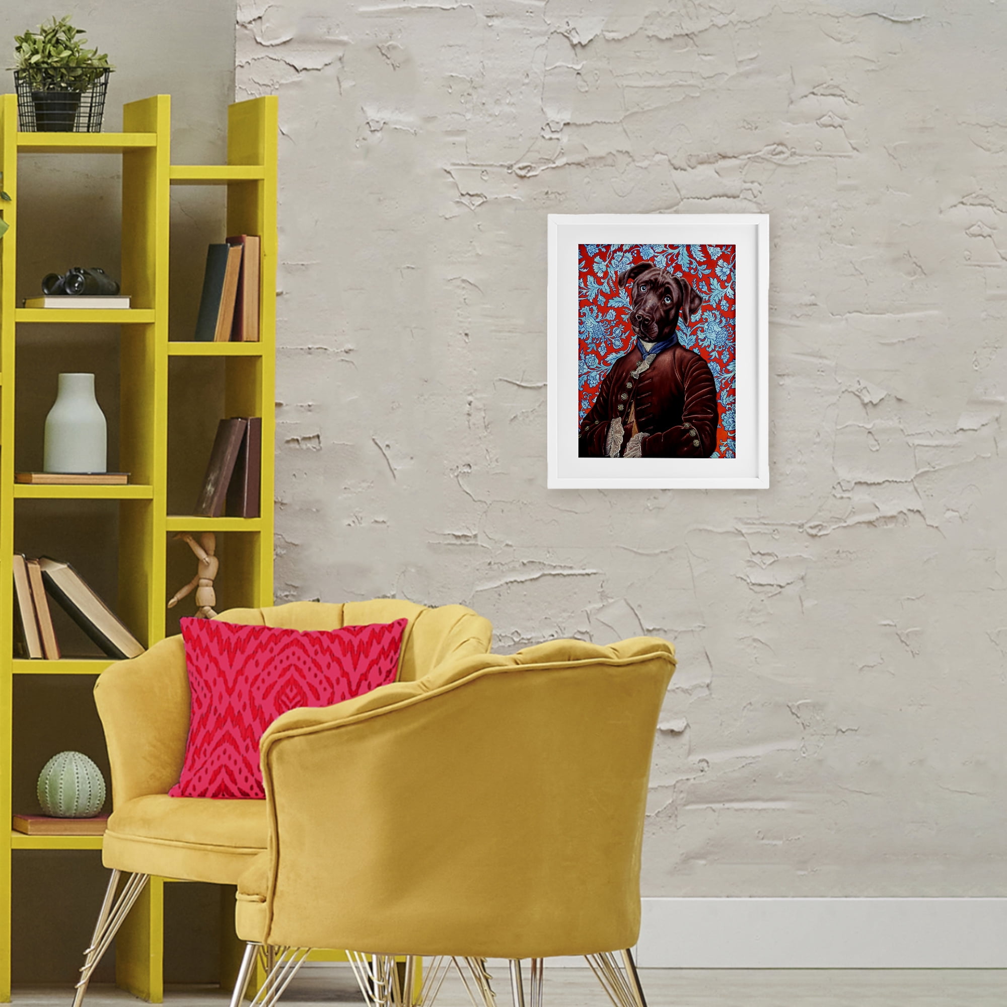 Stupell Industries Charming Labrador Composition White Framed Print Under Glass, design by Jane R. Talton