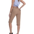 thumbnail image 4 of cocolona Womens Summer Casual Drying Cargo Capri Pants Elastic Waist Drawstring Straight Outdoor Hiking Cropped Pants with Pockets, 4 of 5