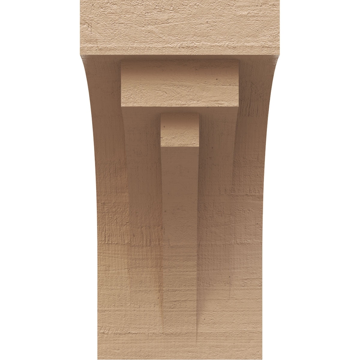 5"W x 5"D x 10"H Wide Rockford Rough Cedar Woodgrain TimberThane Corbel, Primed Tan