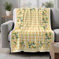 thumbnail image 2 of Yellow Lemons Blanket Soft Cozy Warm Throw Blanket for Couch, Plush Fuzzy Flannel Fleece Blankets for Sofa, Floral Wreath Leaves Buffalo Plaid Bed Blankets Lightweight Gifts for Women, 50"x80", 2 of 9