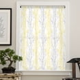 thumbnail image 4 of Yellow Gray Semi Sheer Curtains Drapes for Living Room, Bedroom, French Doors Window 72 Inches Long, Pastoral Botanical Branch Aesthetics Rod Pocket Chiffon Curtain Drapery Voile Draperies Panel, 4 of 6