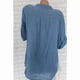 thumbnail image 2 of Women's Linen Blouse High Low Shirt Roll-Up Sleeve Tops, 2 of 4