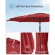 thumbnail image 4 of Sombrilla para Patio, Sombrilla de Mesa de Exterior de 2,75m, con 8 costillas, UPF 50+, Inclinación Doble de 30°, Base no Incluida, para Patio, Jardín, Piscina, Rojo, 4 of 5