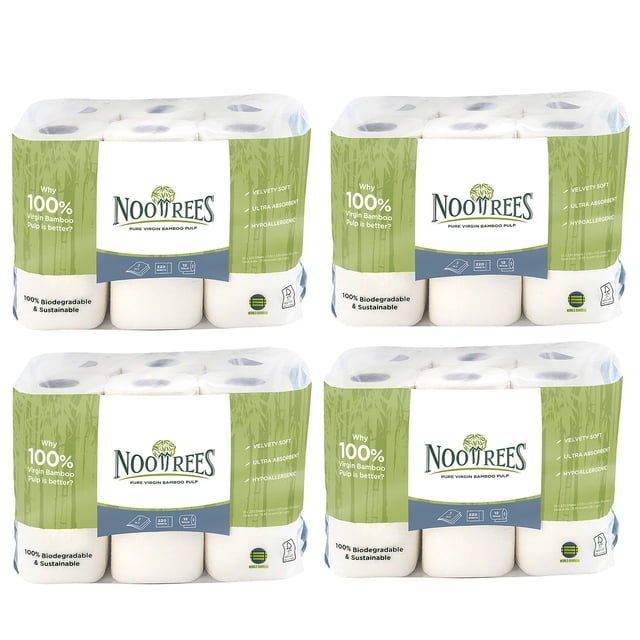 Papel higiénico NooTrees, 3 capas, 220 hojas, 12 rollos, 4 paquetes