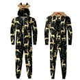 thumbnail image 4 of Gureui Family Matching Parent-child Christmas Pajamas Sleepwear, Cartoon Elk/Snowman Print Long-Sleeve Zipper Hood One-Piece Jumpsuit for Father/Mother/Children/Infants, 4 of 6
