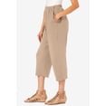 thumbnail image 3 of Roaman's Women's Plus Size Soft Knit Relaxed Pull-On Capri Pant, 3 of 6