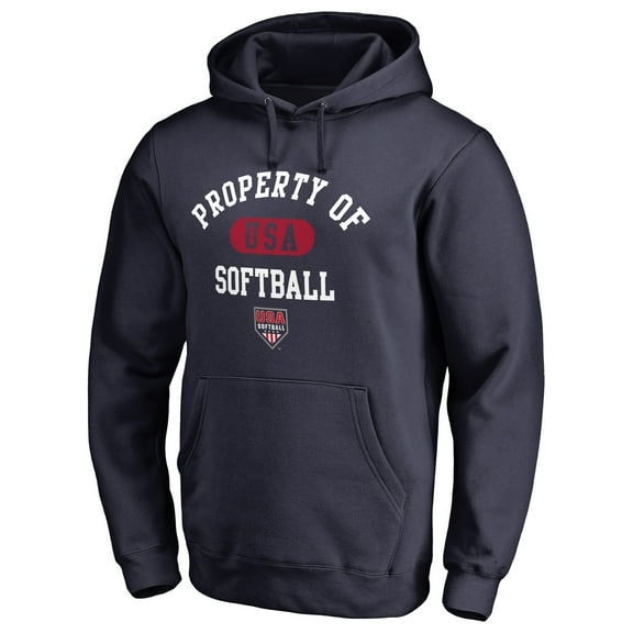 Men's Navy USA Softball Property Of Pullover Hoodie