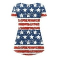 thumbnail image 3 of lcziwo Patriotic Graphic Tees for Women Short Sleeve V Neck Button Down Tops 4th of July Graphic Print T Shirt Casual Trendy Summer 2025 Tunic Shirts Light Blue,XXXL, 3 of 4