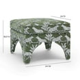 thumbnail image 3 of TOV Furniture Raji Olive Green Leopard Jacquard Ottoman, 3 of 6