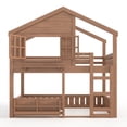 thumbnail image 5 of Luckynote Twin Bunk Bed, Loft Bed House Design with Bookshelf, High-Quality Safety Fencing for Bedrooms, Natural, 5 of 15