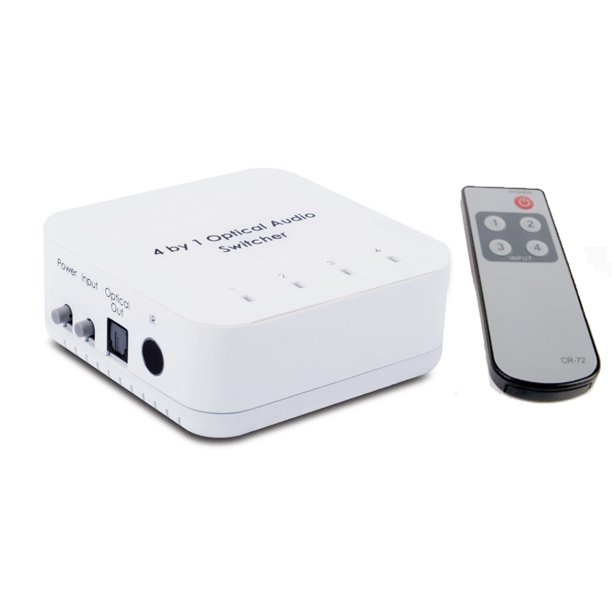 4Port Digital Optical Audio Switch With IR Remote + Manual Selection