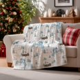 thumbnail image 2 of Christmas Flannel Blanket Throw, Blue Snowman Pine Snow Soft Fuzzy Plush Cozy Fleece Blankets for Couch Sofa Bed Lounging, Ideal Gifts for Kids Adults Wife Self, 40x50, 2 of 7