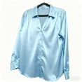 thumbnail image 7 of POROPL Womens Satin Button Down Shirts Long Sleeve Shirts Work Dressy Casual Collar Blouses Tops, 7 of 7