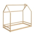 thumbnail image 5 of Gewnee Twin Size Floor Bed, Wood Twin House Bed with Rails for Toddler Kids,Natural, 5 of 8